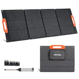 VEVOR 150W Foldable Monocrystalline Solar Panel, 23% Efficiency Portable ETFE Mono Solar Panel Charger with MC4 Output, Type-C, QC3.0 USB & DC Ports, IP67 Waterproof for Power Stations Camping Hiking