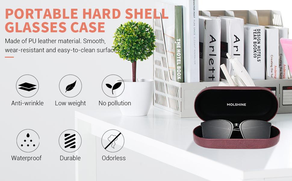 Hard Shell Sunglasses Case, Classic Large Glasses Case for Women Men, Sunglass Eyeglasses