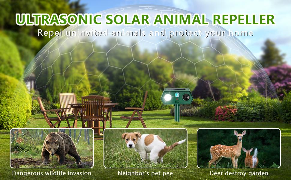 2Pack 2026 Ultrasonic Animal Repellent Outdoor Deer Repellent Devices Solar Animal Repeller Motion Activated Deterrent to Scare Cat Squirrel Rabbit Raccoon Skunk with LED Flash Lights for Yard Lawn 2Pack 2026 Ultrasonic Animal Repellent Outdoor Deer Repellent Devices Solar Animal Repeller Motion Activated Deterrent to Scare Cat Squirrel Rabbit Raccoon Skunk with LED Flash Lights for Yard Lawn