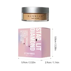 Glitter Pearl Luminous Loose Setting Powder Lightweight Full Coverage Oil Control Waterproof Sweat Resistant All Day Matte Finish Flawless Makeup