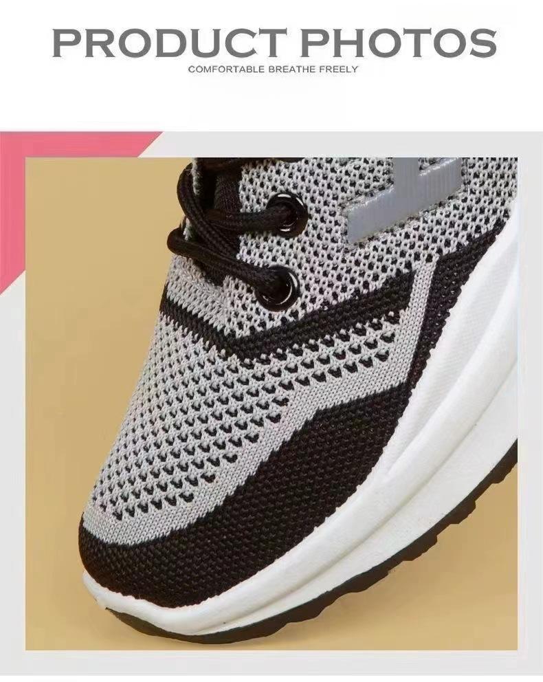 Spring and Summer New Flying Woven Women's Sneaker Fashionable All-Match Running Shoes Mesh Breathable Casual Shoes Female Student Shoes