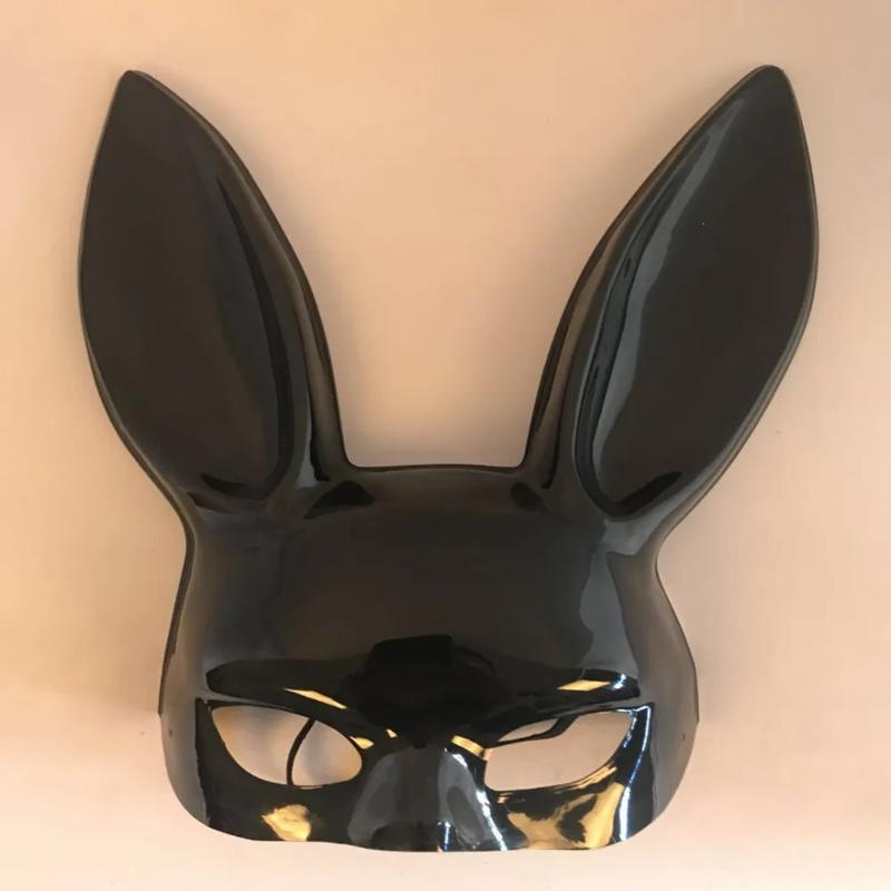 Anime Bunny Mask for Women Girls with Ears and Princess Rabbit Headband Perfect for Masquerade Parties Cosplay Costume Props 26*35cm