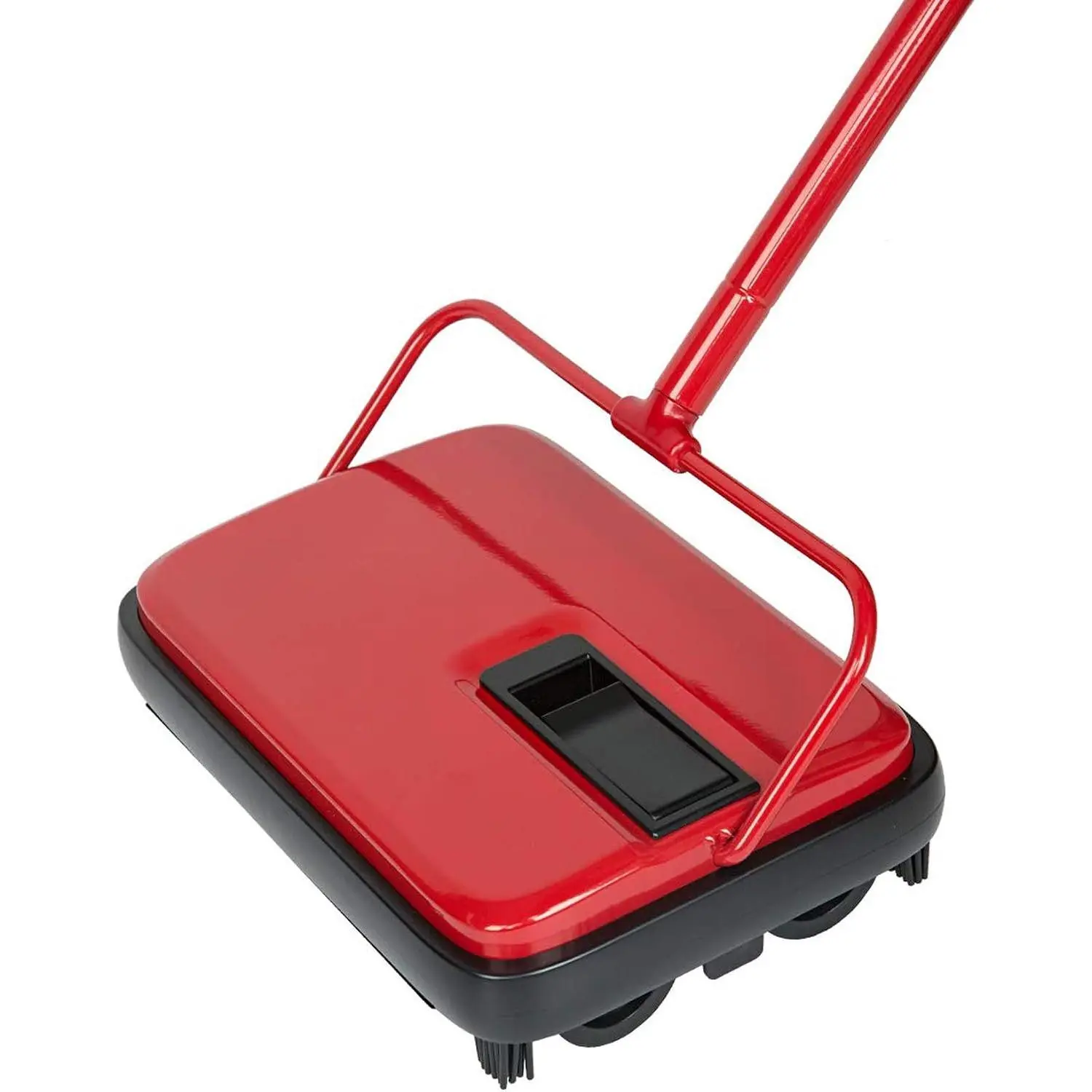 Carpet Sweeper, Mini Size, Manual Sweeping, Red | Lightweight, Hand Push - No Noise, Non-Electric, Easy Clener, Only for Carpet and Rug Cleaning