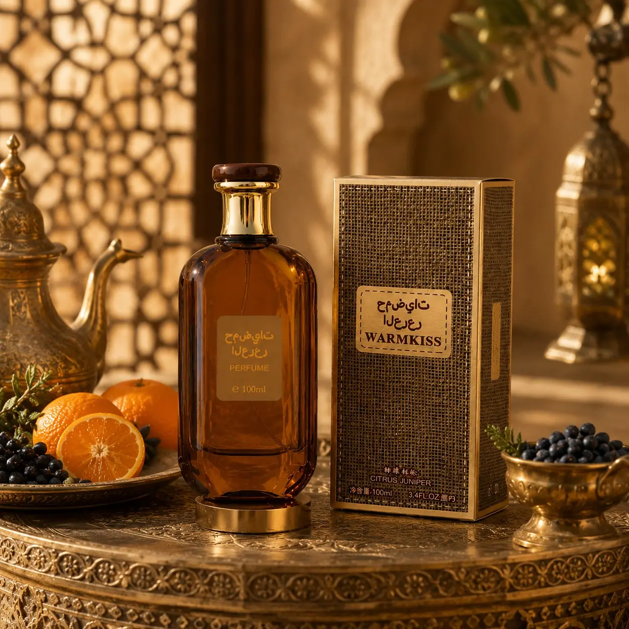 100ML Citrus Juniper Amber Sea Perfume, Men's Classic Woody Scent, Long-Lasting, Perfect for Dates, Middle Eastern Atmosphere