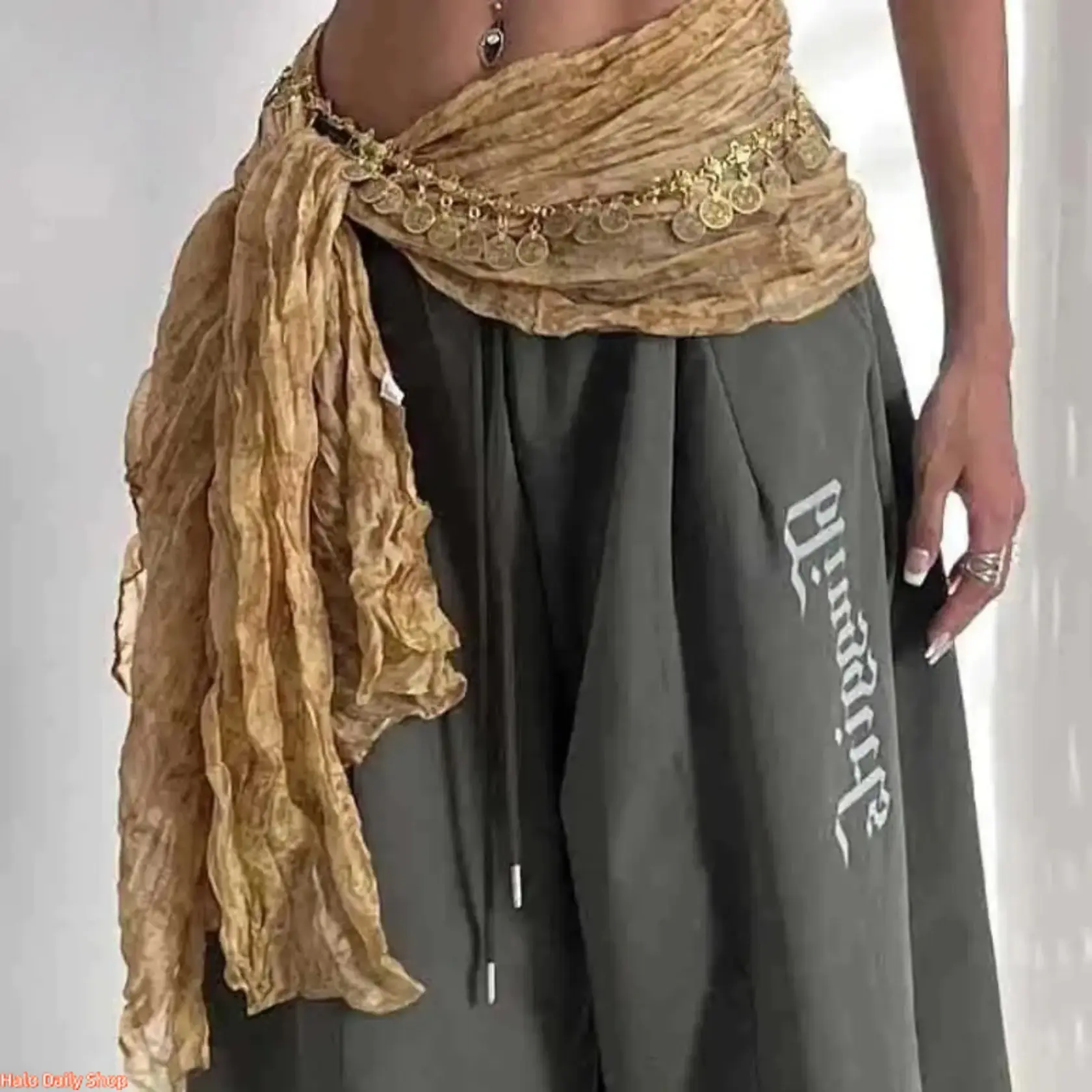 Boho Coin Waist Scarf Hip Wrap, Exotic Ethnic Style Multi-Functional Belt, Retro Tassel Waist Chain for Belly Dance & Streetwear