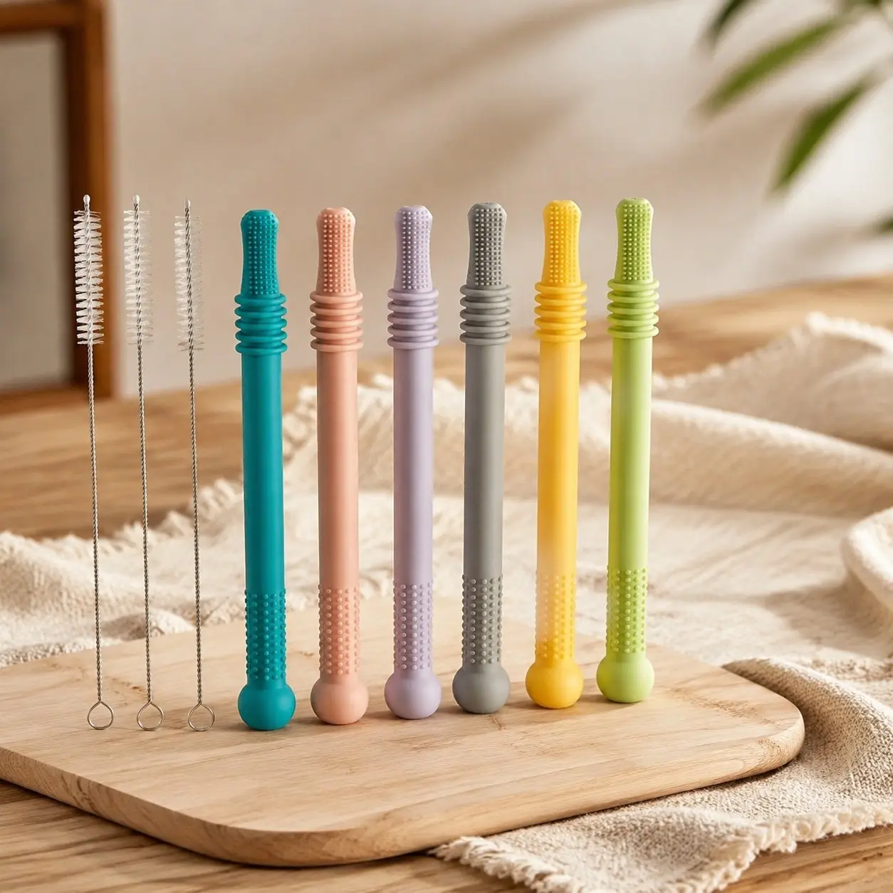 Teething Sticks for Babies 36+ Months – Super Soft Silicone Teething Aids, Infant Oral Soothing Relief Back Molars, Multicolor 6-PackGift