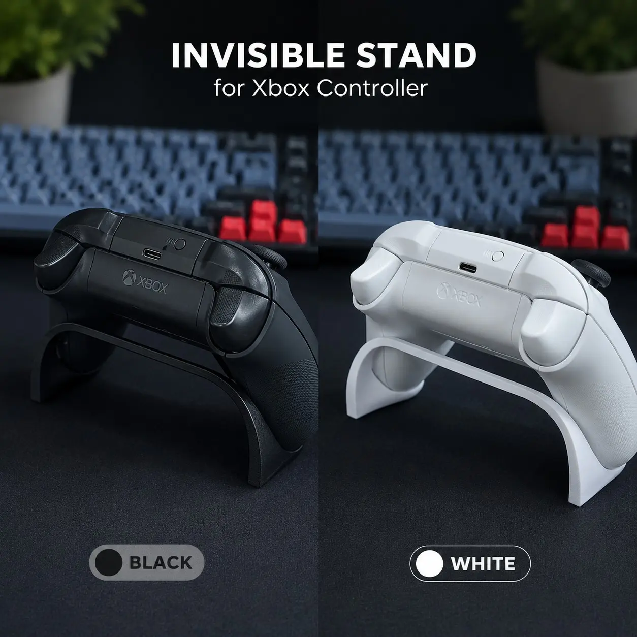 Invisible Controller Stand for Xbox Controller, Game Controller Stand, Gaming Controller Mount, Minimalist Desk Storage Holder, Space Saving Display Stand, Controller Not Included