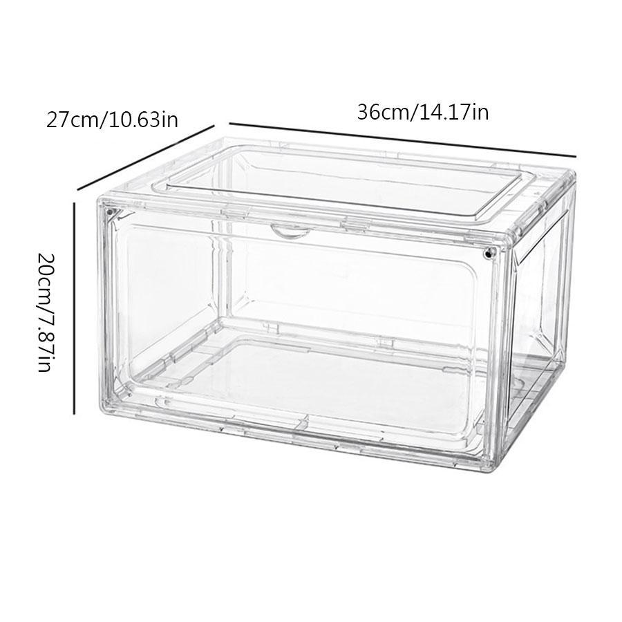 High Transparent Pet Shoe Storage Box, Stackable Sneaker Display Case, Thickened Plastic Shoe Organizer for Home & Collection