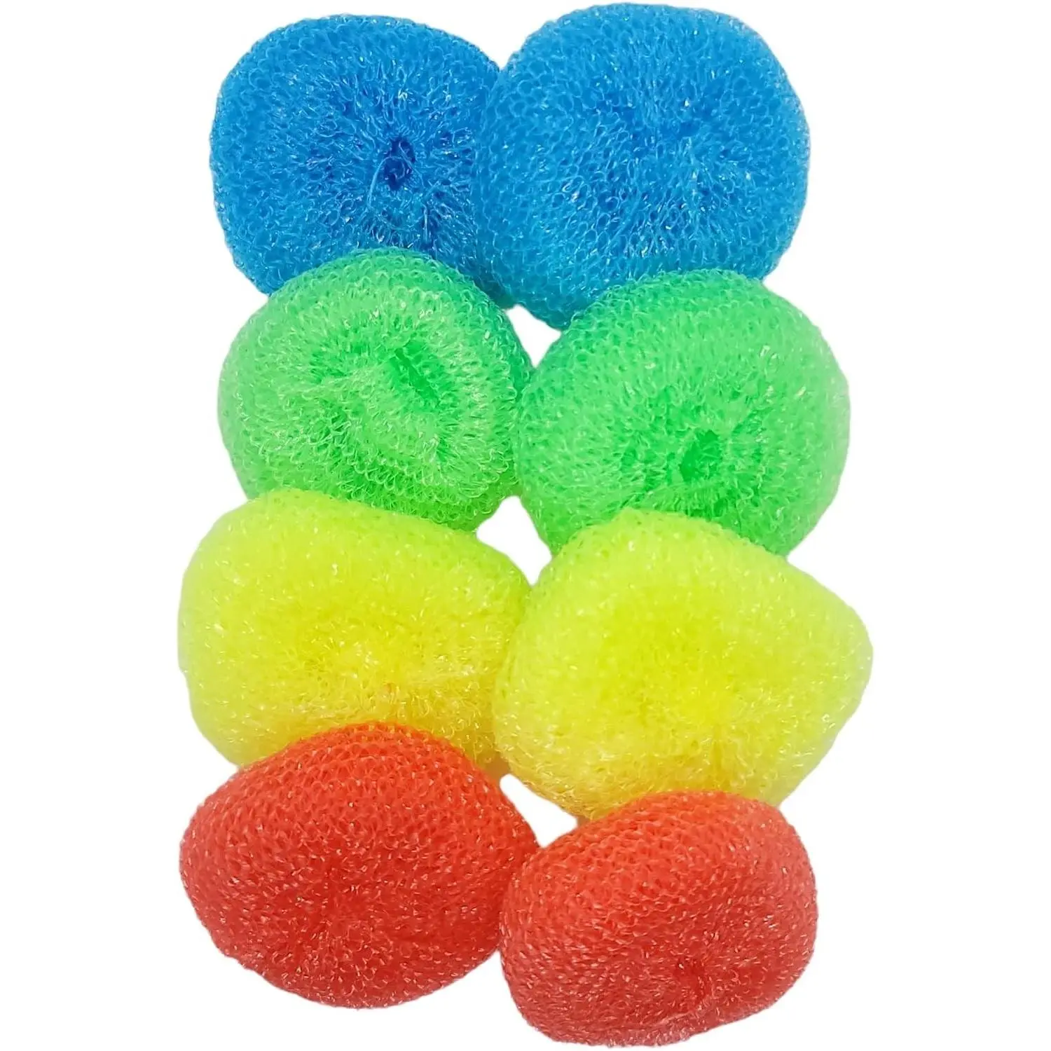 Durable Non-Scratch Nylon Scouring Pads | Round All-Surface Cleaning Pads | Multi-Use Kitchen Scrubbers | Safe for Non-Stick Cookware | 8-Pack Random Colors