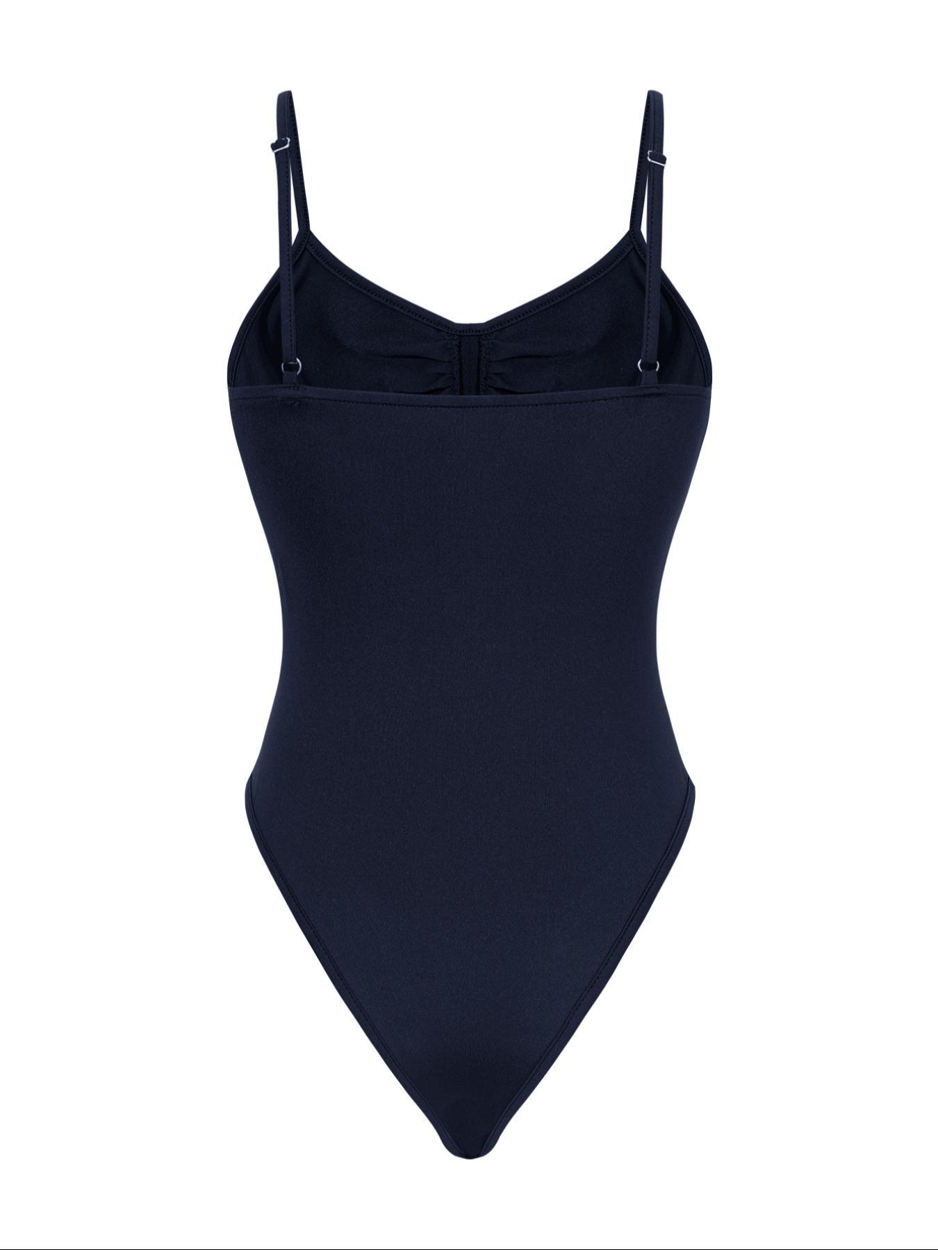 Women's Solid Color Cami Bodysuit, Casual Sleeveless Bodysuit for Daily Wear, Ladies Clothes for All Seasons, Tummy Control Clothing