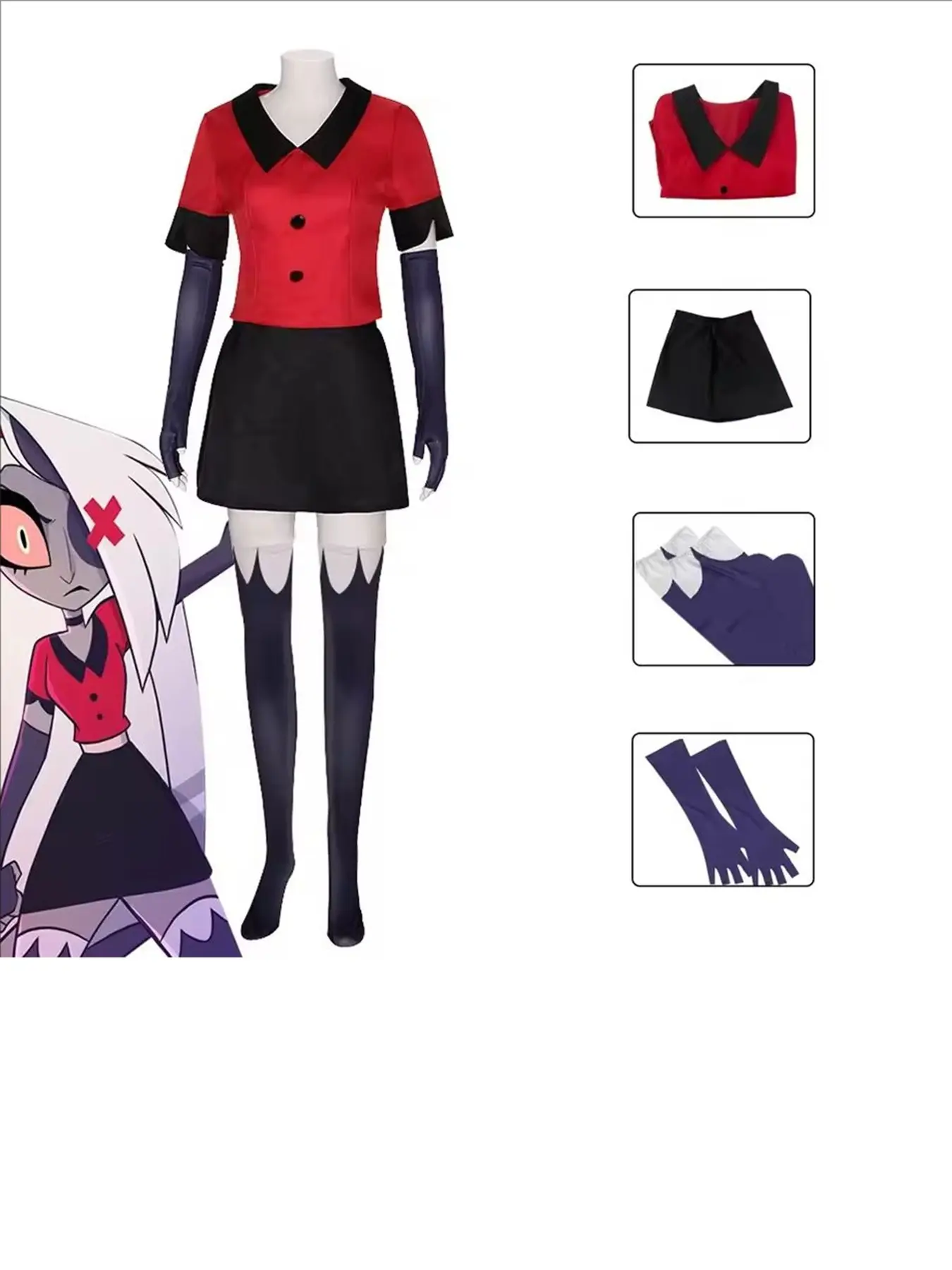 Anime New Hell's Kitchen Cosplay Dress, Solid Slim-Fitting Costume for Halloween Party, All-Season Festival