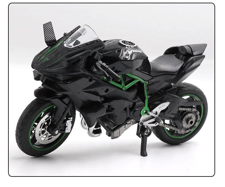 Die Casting Model Alloy Motorcycle Model Children's Toy Pendant Sliding Car Model Boys' Toy with Base