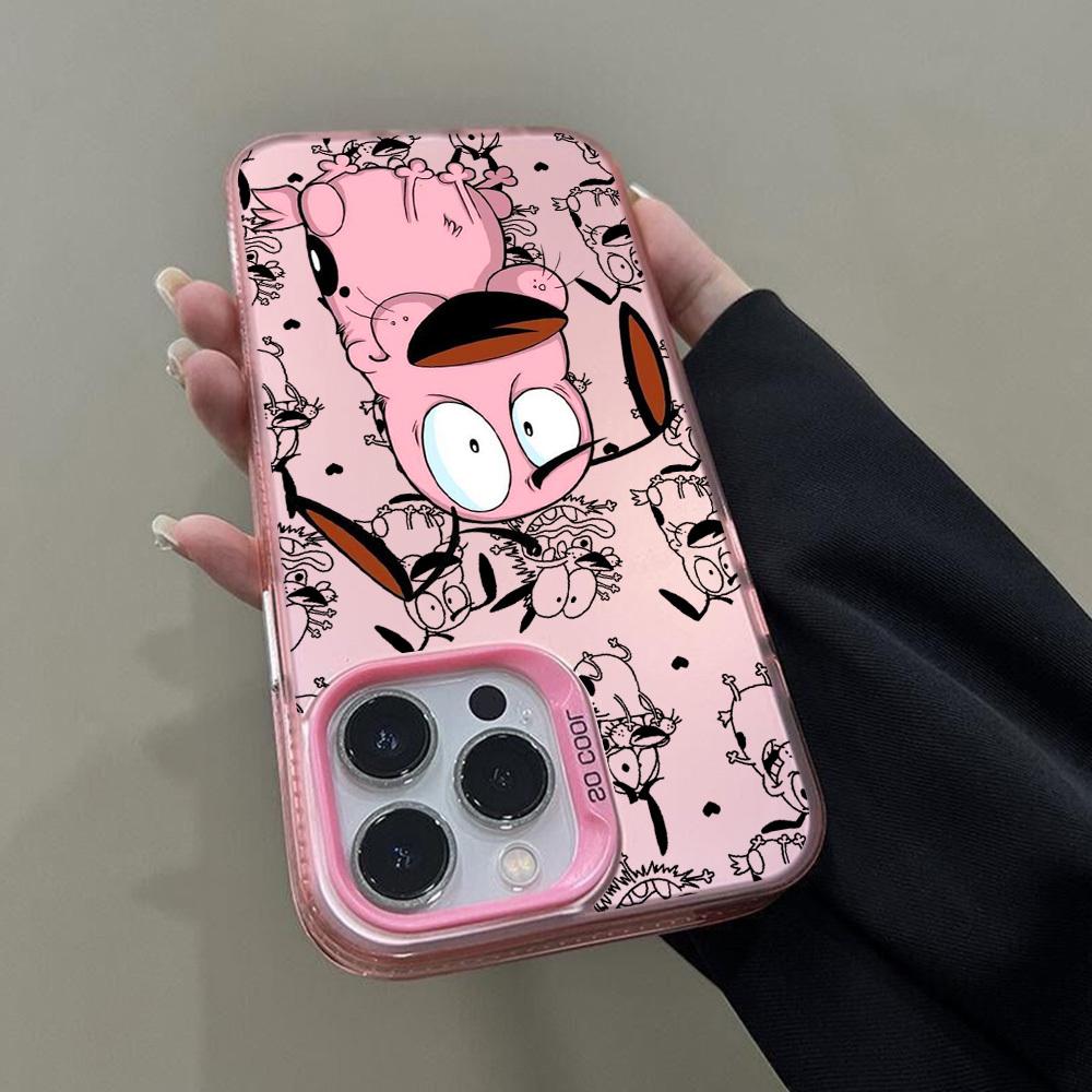 Cartoon Courage the Cowardly Dog phone case, compatible with iPhone 17/16/15/14/13/12/11/X/XS/XSMAX/XR/7P/8P/16E. Designed with a quirky dog pattern, it is the perfect Christmas gift for friends, family, or yourself.