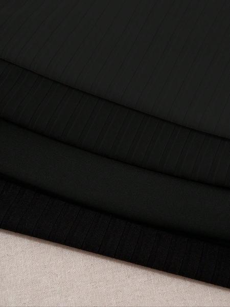 Women's Knitted Hollow Out Drawstring Crop Top Set, Summer Fashion Casual Sleeveless Vest, 4 Piece Short Tank Tops for Women, Outdoor