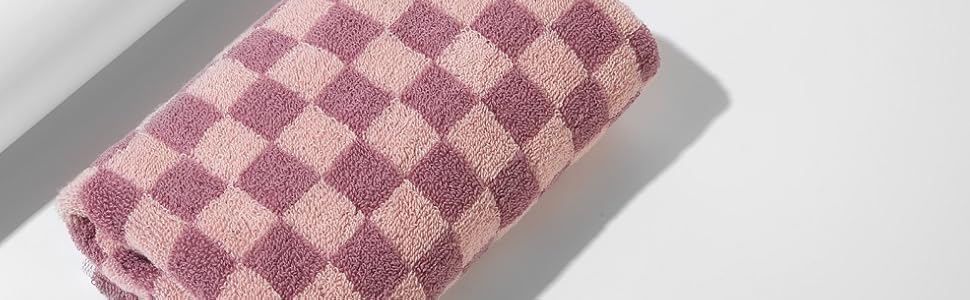 Hand Towels 5 Pack Cotton Face Towels Soft, Absorbent, and Decorative Checkered Design for Bathroom, Kitchen, Gym, and Spa 13 x 29 Inches for Any Occasion