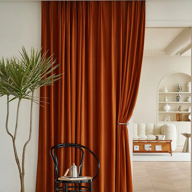 Maple Sugar Velvet Blackout Curtains, Rod Pocket Top, Soft & Smooth, Wrinkle Resistant, Washable, High Blackout, Privacy Protection