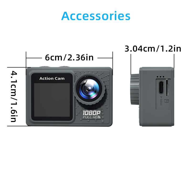 High-definition Sports Camera, 1 Set Waterproof Recorder Camera for Diving Swimming Bicycle Motorcycle, Outdoor Sports Mini-camera with 32GTF Card