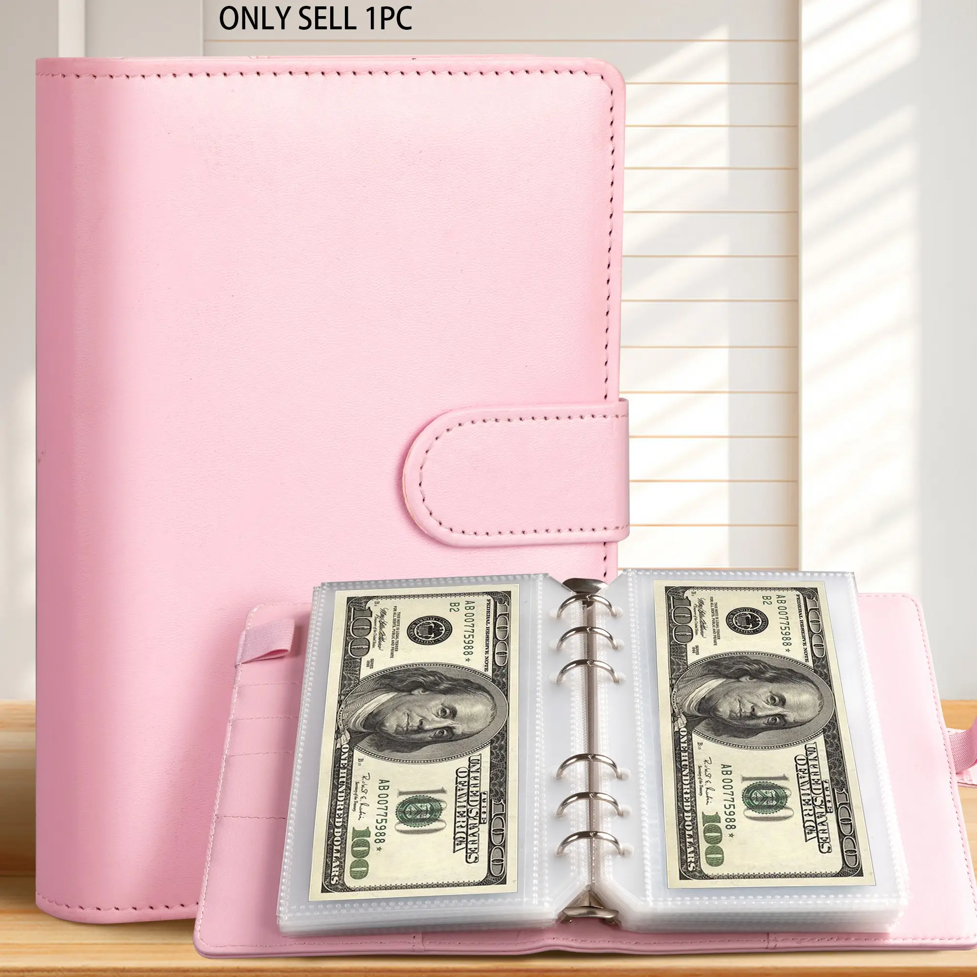 A6 Savings Notebook, Money Management, a financial guidebook, Suitable for storing money and important information, 50 double-sided pages, 100 pages of easy-to-store loose-leaf pages, Cash Notebook, Bill Organization Plan, Monthly Budget Plan Bo