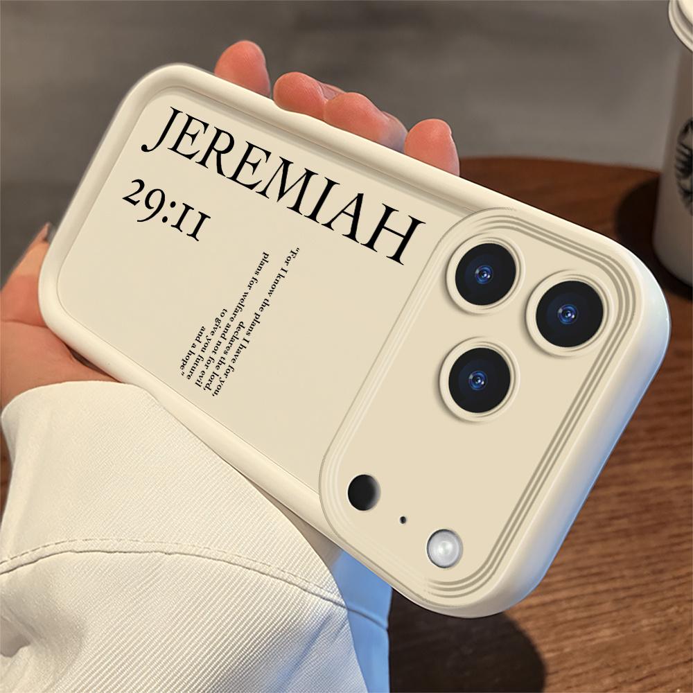 Jeremiah 29:11 Shock-Absorbing Black And White Matte All-Inclusive Anti-Fall Mobile Phone Case Suitable for iPhone 17 Air 14 15 16 Pro Max Plus 11 12 13 Cover Protection Smartphone Protector Casing