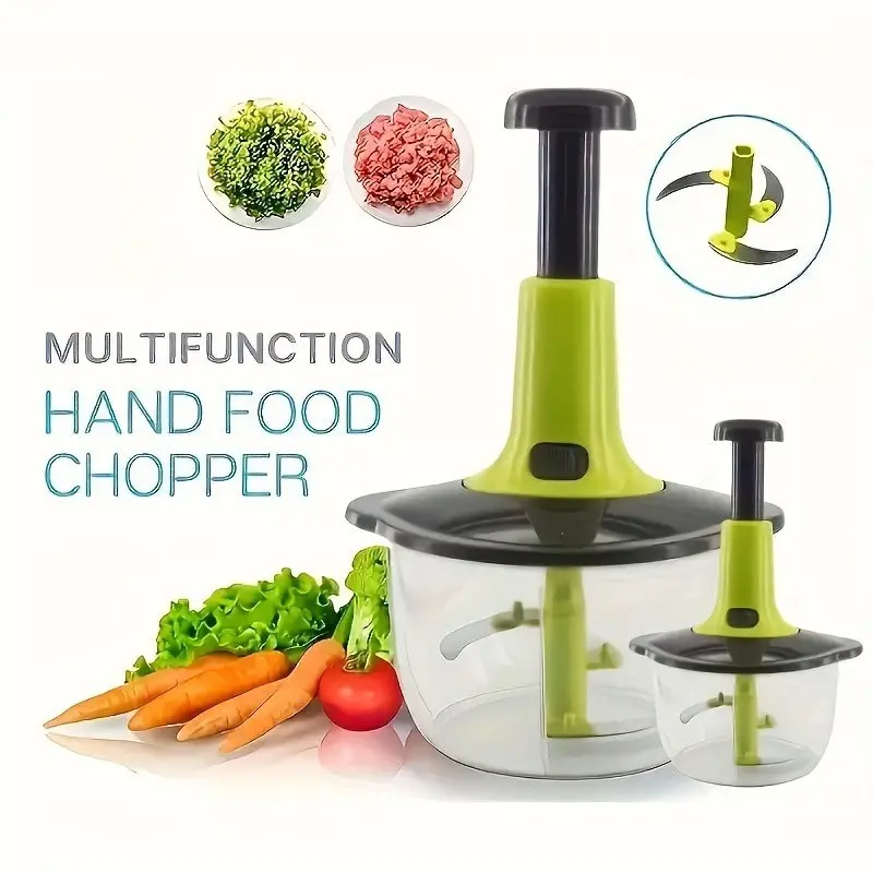 Manual Food Chopper with Blade, Heavy-Duty PP Body, Large Capacity Kitchen Tool, Easy Clean, Home & Commercial Use