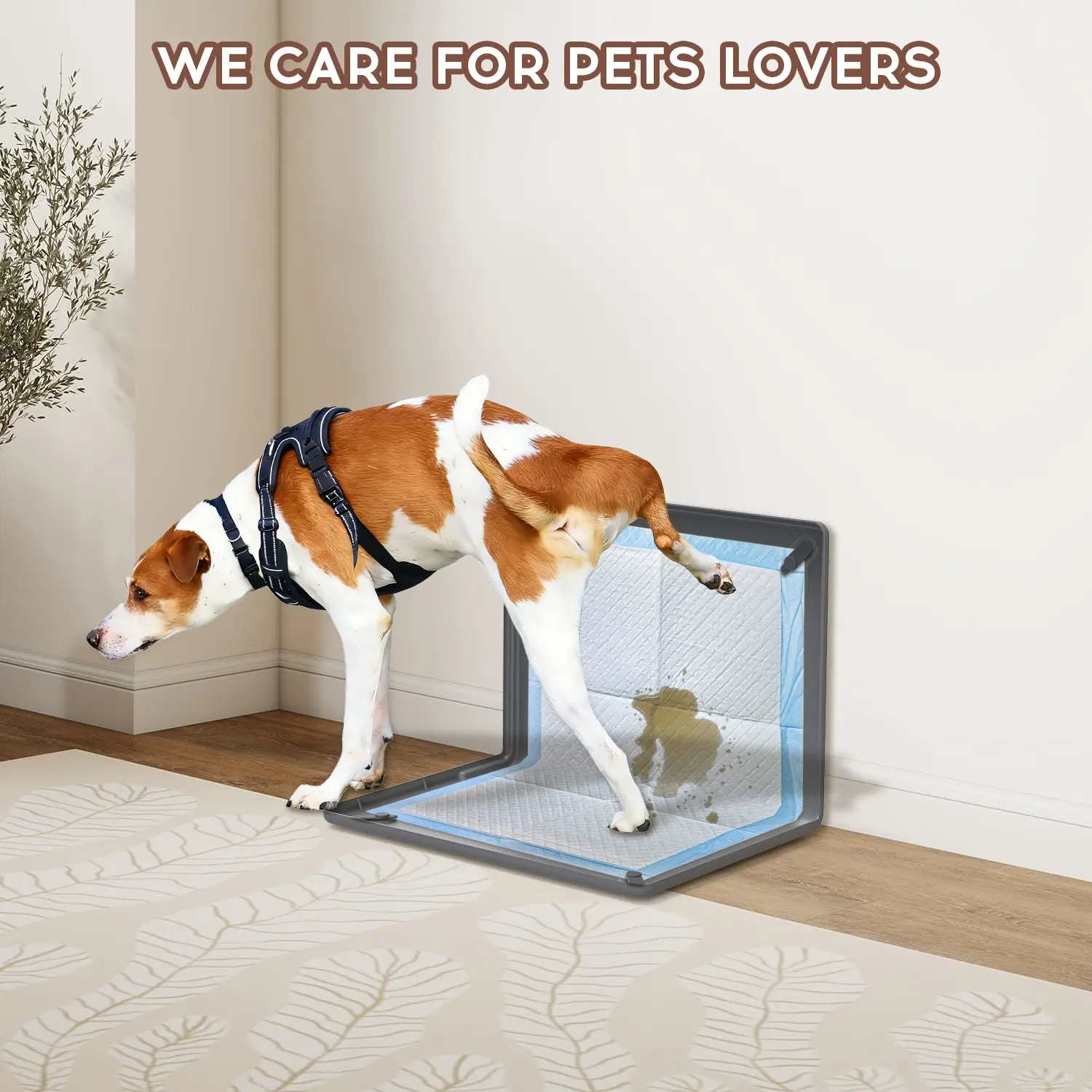 Pet Silicone Wall Urine Isolation Pad, Dog Urine Changing Pad, 4-Side Aluminum Tube Fixed, Easy to Clean, Foldable Washable Leak-Proof Floor Protection Pee Pads