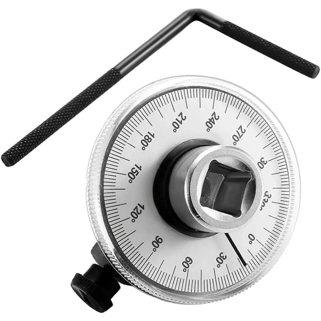 1/2 Inch Torque Wrench Angle Gauge Tool, 360° Adjustable Drive Torque Meter Wrench Set, Professional 1/2" Drive Torque Measuring Tool