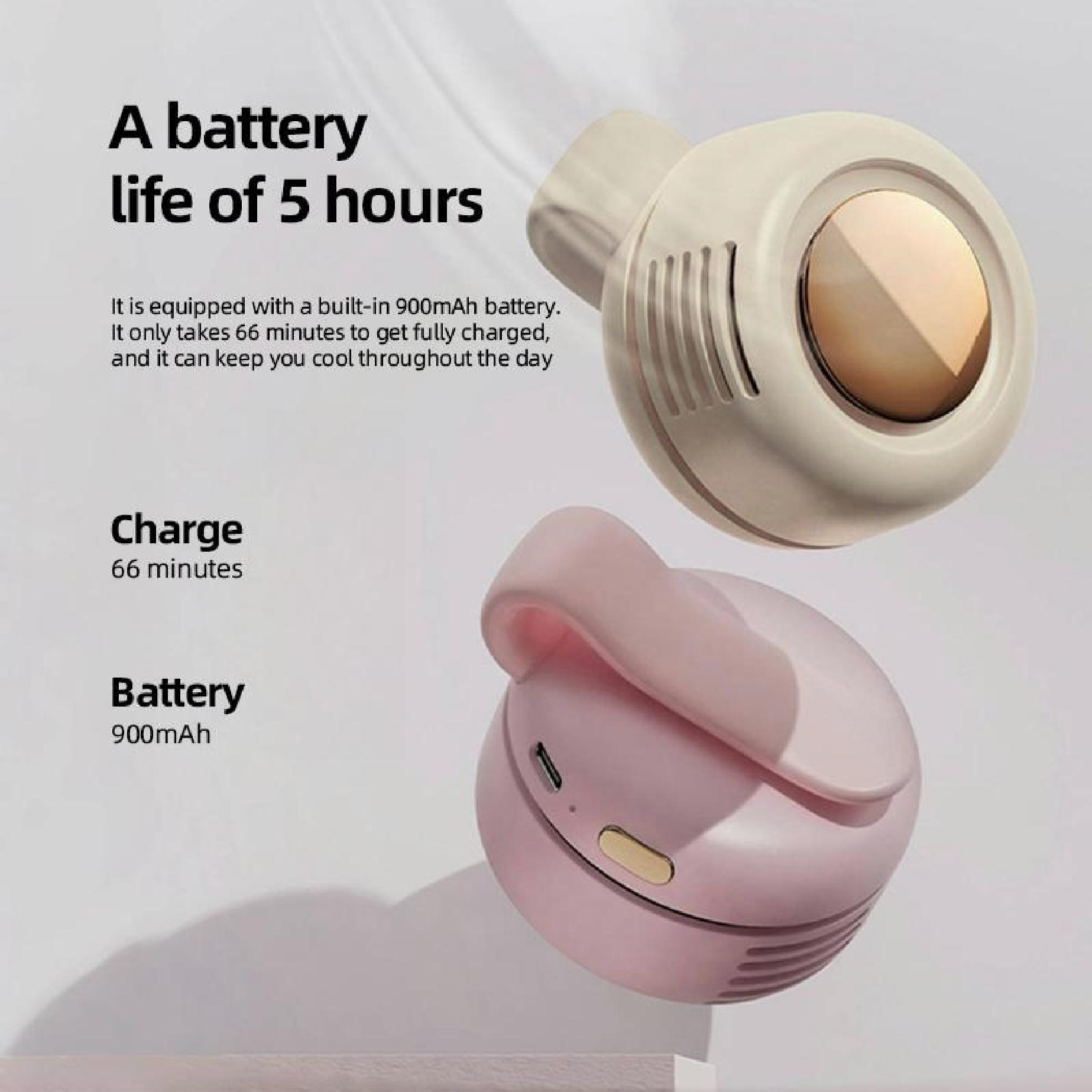 Portable Mini Fan Clip-On Design, Handheld Rechargeable Neck Hanging Leafless Summer Cooler, Ideal Gift for Holidays & Daily Use