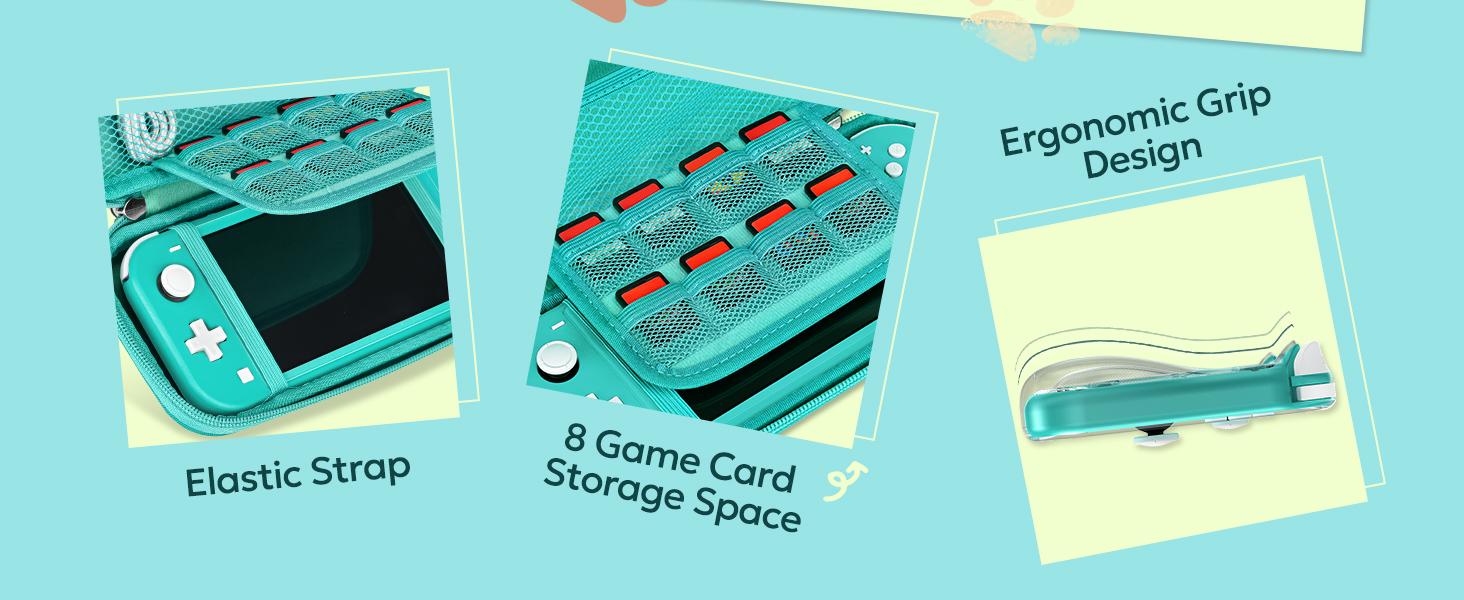 Z-PHP7 Switch Lite Case 18-in-1 Accessories Bundle with Protective Carrying Case, Game Holder, Screen Protector & Cute Thumb Grips (Turquoise) Z-PHP7 Switch Lite Case 18-in-1 Accessories Bundle with Protective Carrying Case, Game Holder, Screen Protector & Cute Thumb Grips (Turquoise)