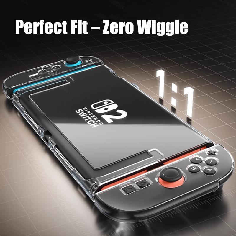 Nintendo Switch 2 Protective Case, Durable Transparent Crystal PC & Soft TPU Handle, Detachable Design & Shockproof, Gaming Accessories, Game Console Accessories