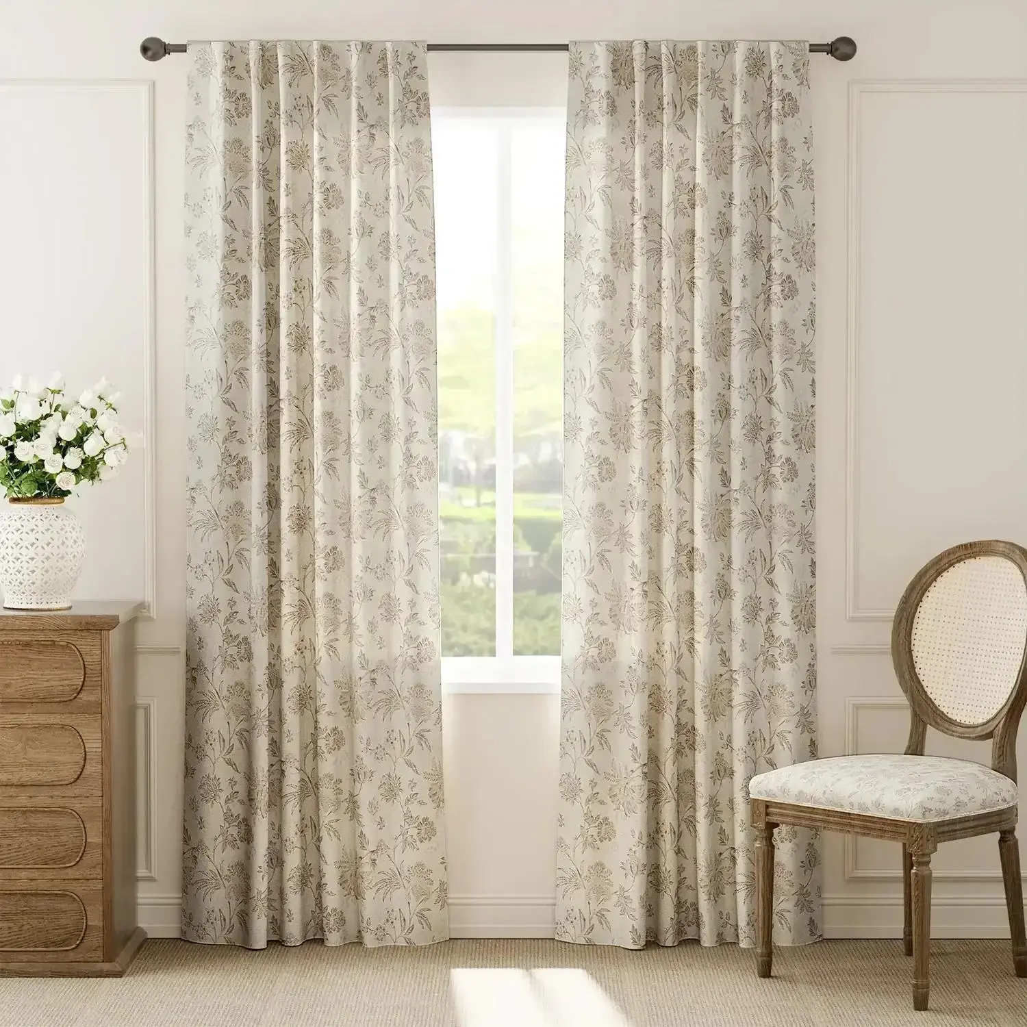 Vintage Botanical Vine & Multi-Floral Curtains