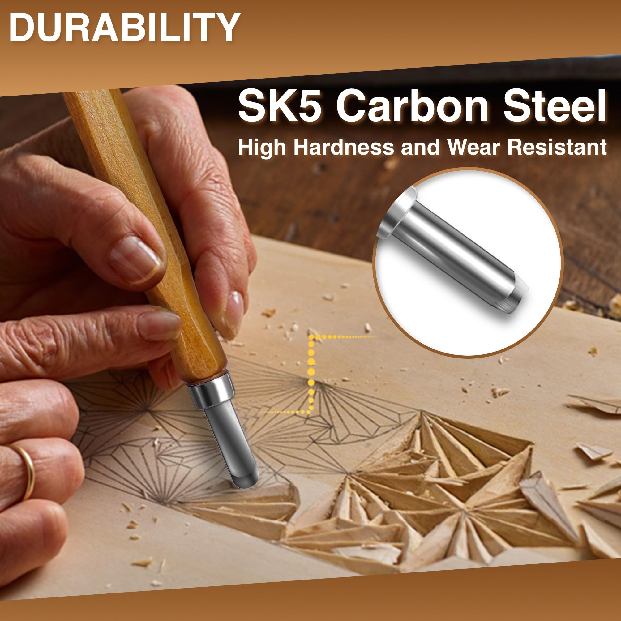 Wood Carving Knife Set - 12 PCS Hand Carving Tool Set for DIY Sculpture Carpenter Experts & Beginners - Home Improvement