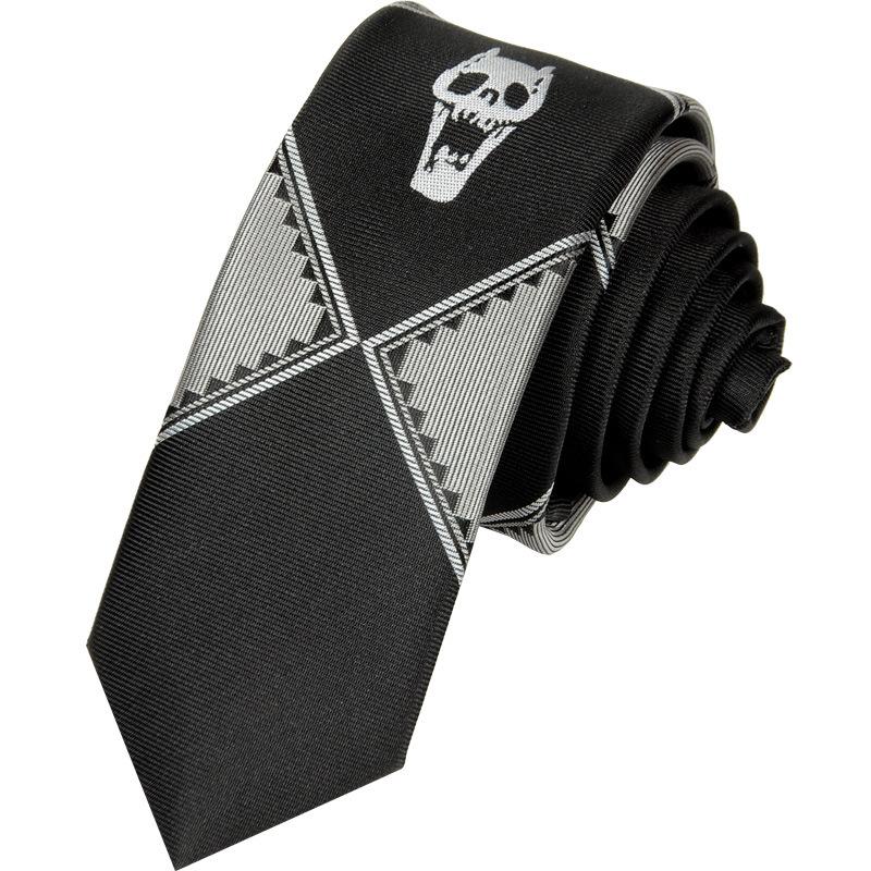 Anime Catoon JoJo Tie Halloween Cosplay Costume Accessories KILLER QUEEN Skull Heavens Door Holiday Men Women Grey  Necktie