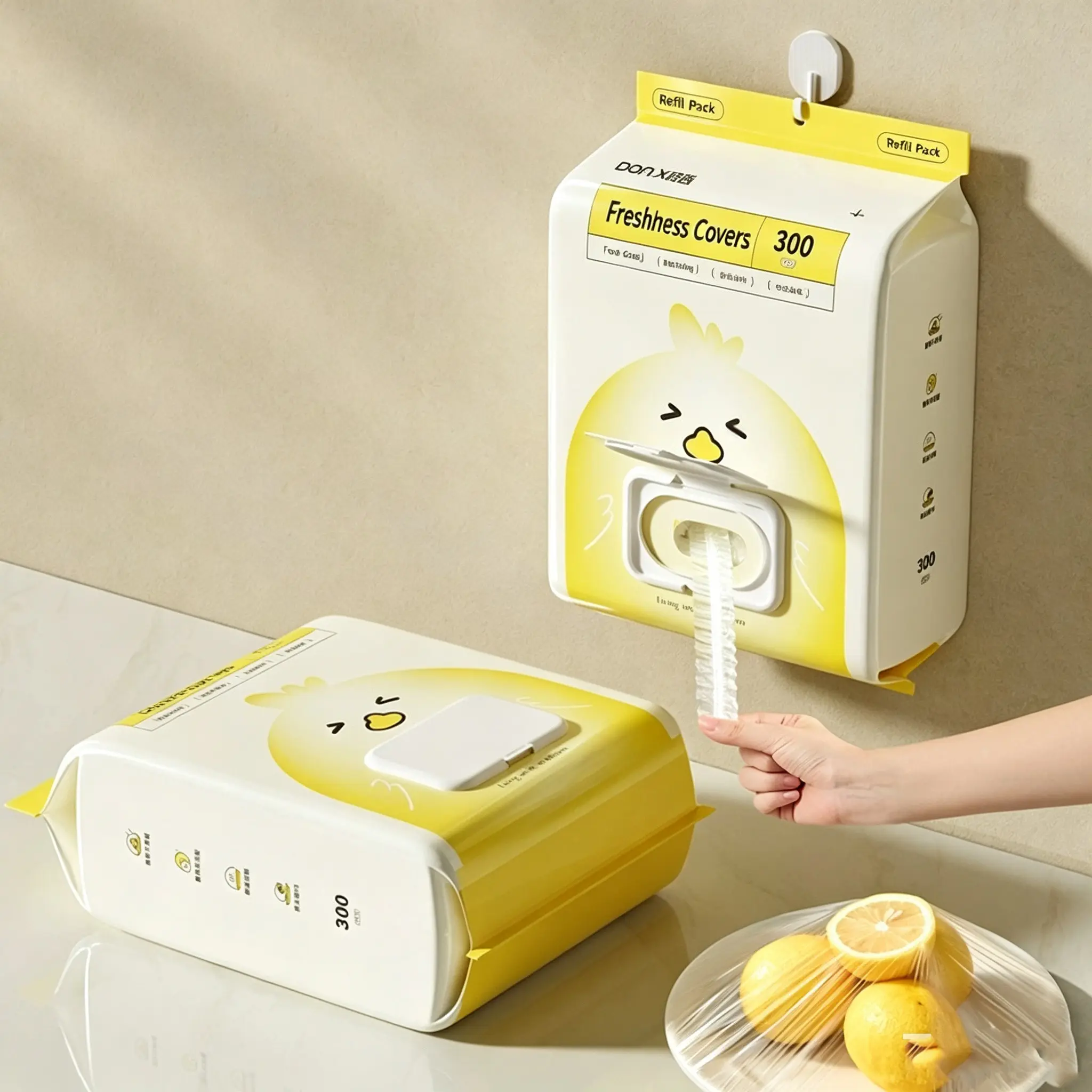 Disposable Food-Grade Pe Bowl Cover, Multi-Functional Hanging Storage Bag, Dustproof Design, Ideal for Home Use & Refrigerator Organization