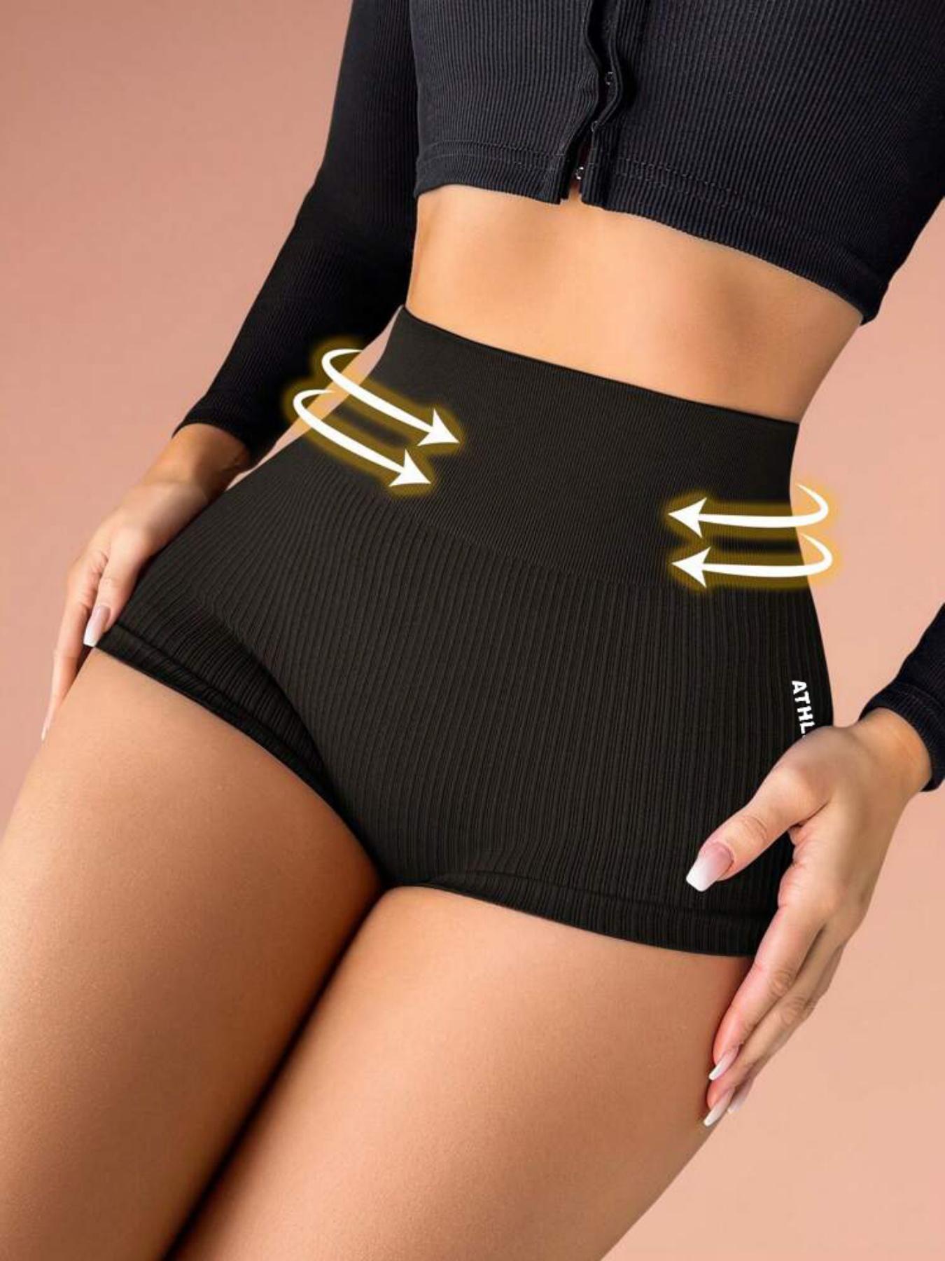 Women's Solid High Waist Gym Shorts, Breathable Comfortable High Stretch Yoga Shorts, Ladies Sportswear for Indoor Outdoor Wear Activewear