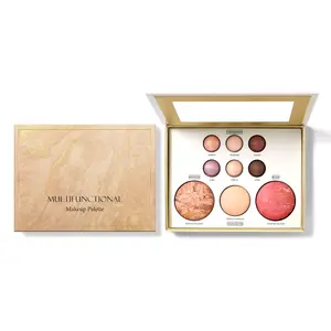 Tuscan Dreams Makeup Starter Kit - Gilded Comprehensive Palette with Foundation & Brush - Lightweight Eyeshadow & Highlighter for Daily & Party Use - Perfect Mother's Day Gift for Women