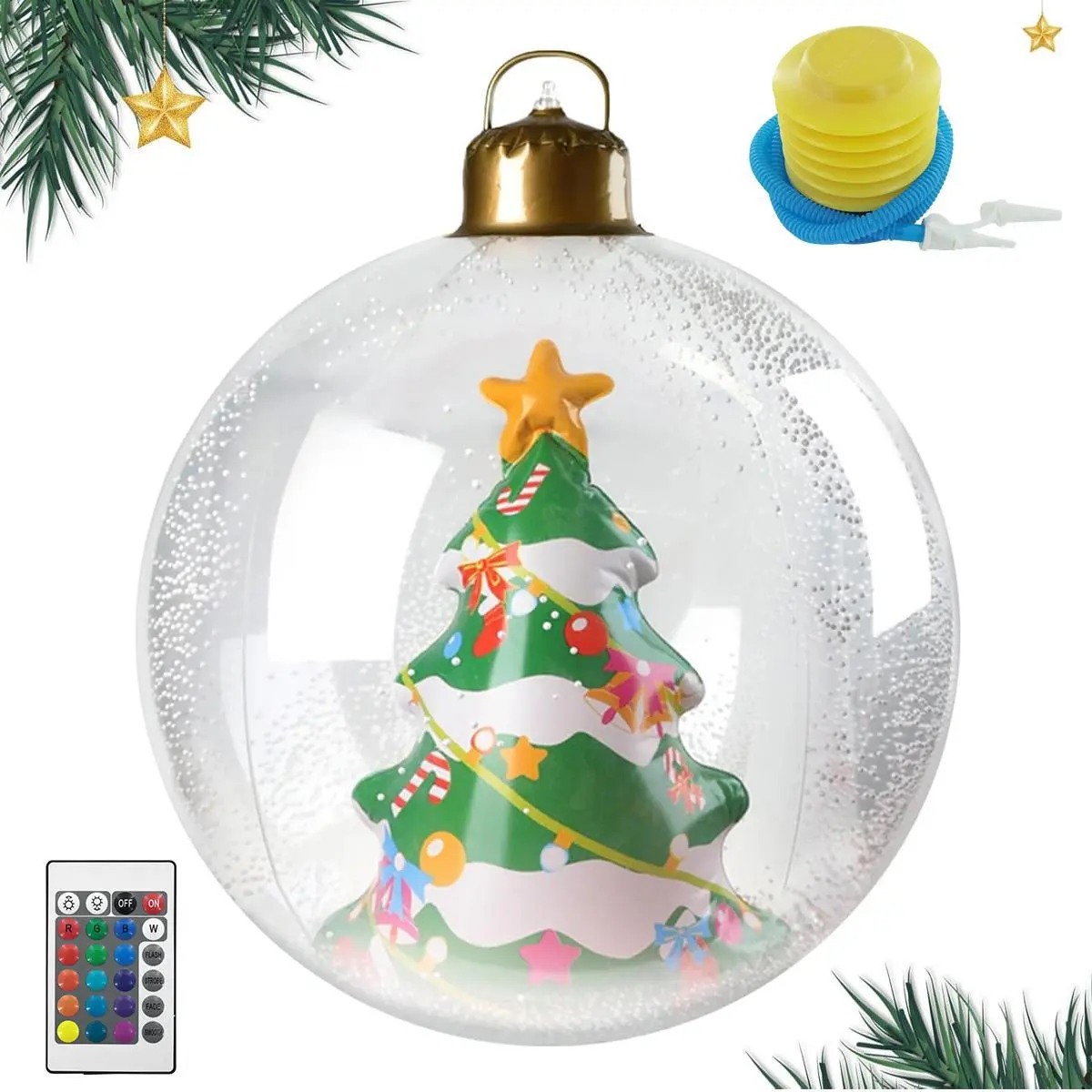Inflatable Christmas Balloon Decoration – Giant 25x19x4cm PVC Santa Snowman Reindeer Inflatable with Remote Control & Inflation Base, Waterproof Outdoor Yard Garden Holiday Decor for Xmas Party
