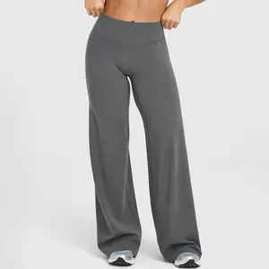 Women Wide Leg Yoga Pants Bottoms Straight Leg Leggings for Women High Waist Stretch Booty Casual Gym Workout Sweatpants