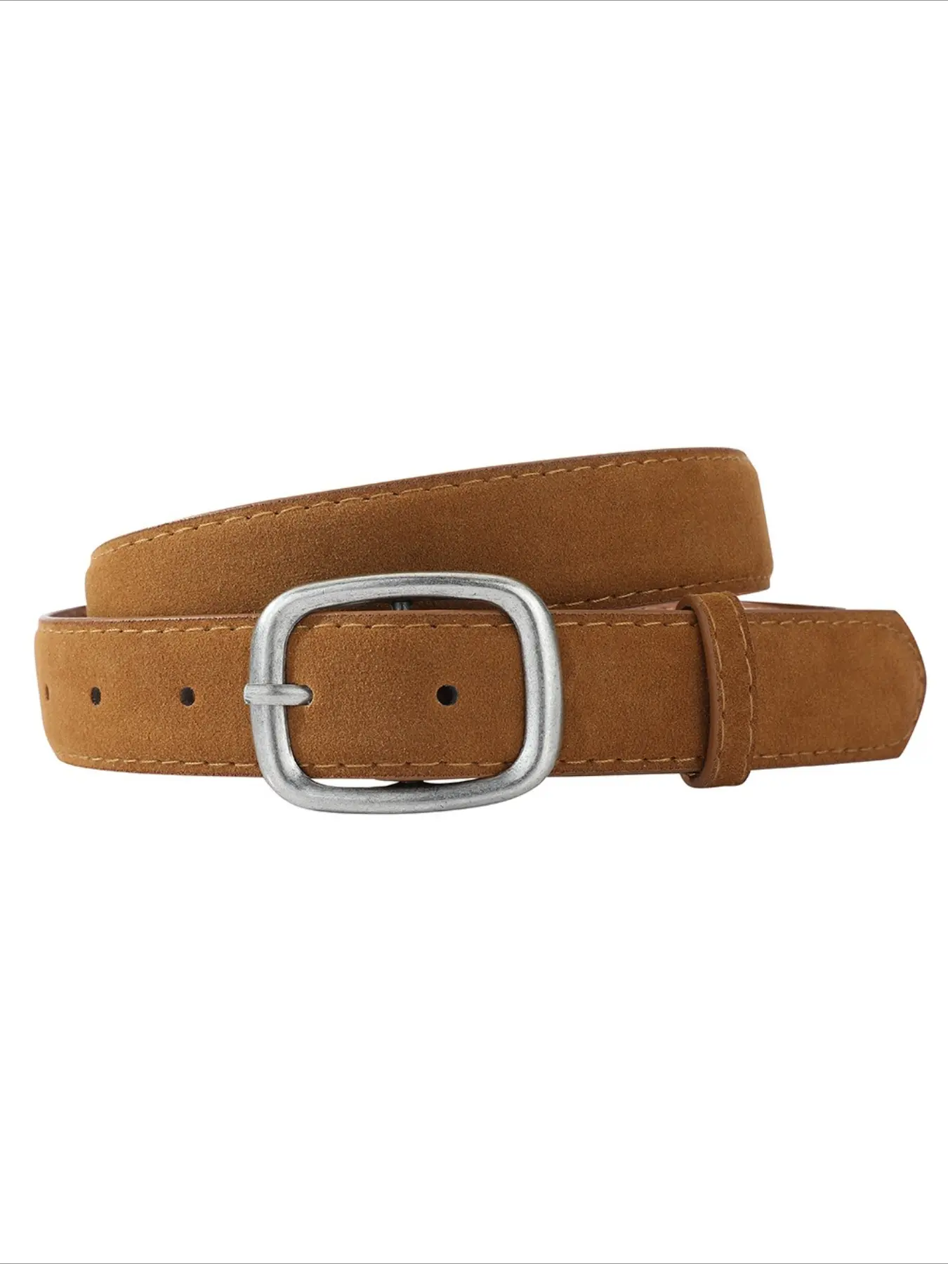 Trending Maillard Suede Leather Belt for Women Vintage Distressed Pin Buckle Waist Belt High End New Style Waist Strap Match with Jeans Popular Womens Waist Accessory Stylish Belts