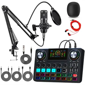 Professional Wireless Live Streaming Sound Card, BT Connection, Supports Phone/computer/PC, Mic Interface, Audio Mixer, Tiktok, Voice, Podcast Equipment