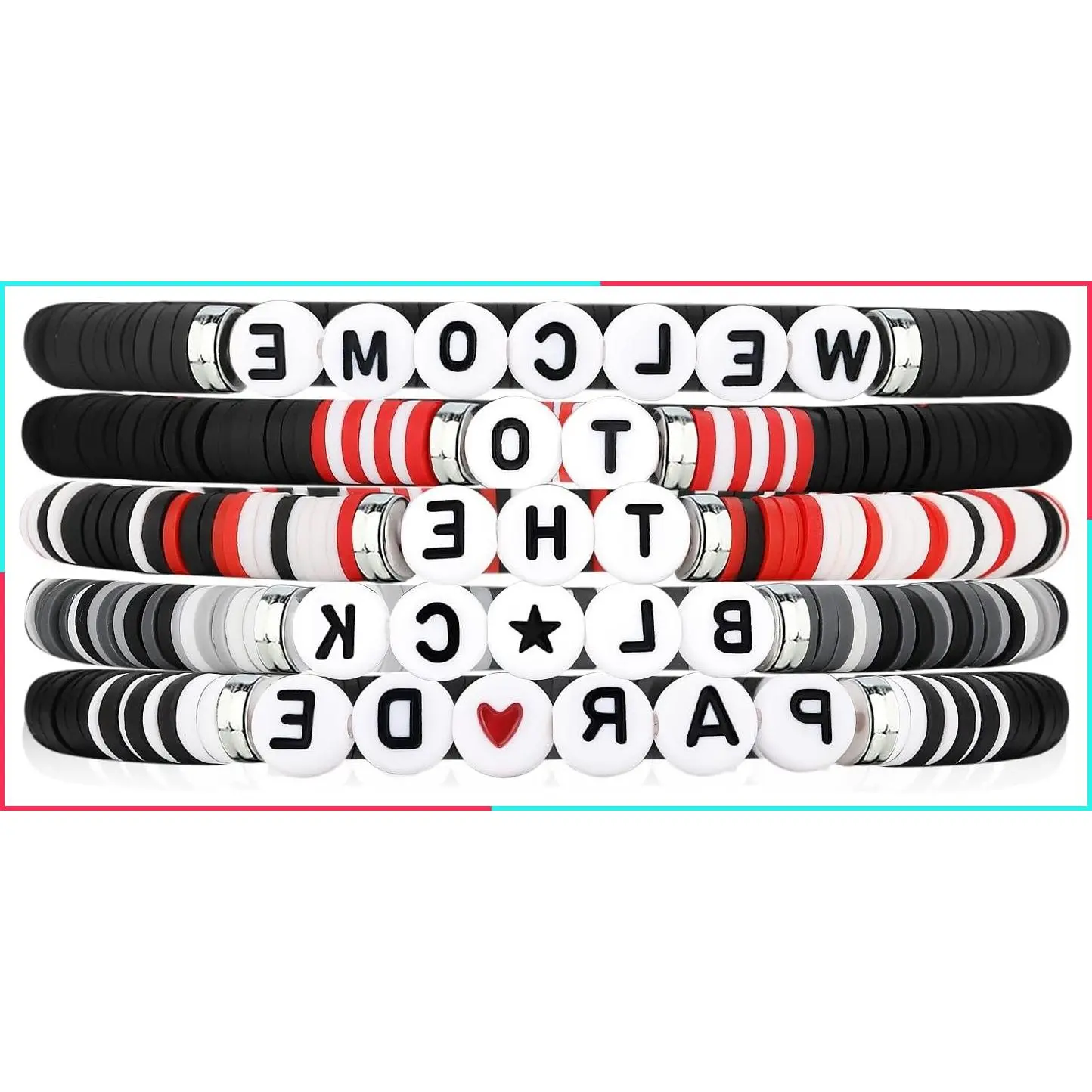 Punk Rock Bracelet Black Concert Inspired Bracelet Jewelry for Fans Party Dress Outfit