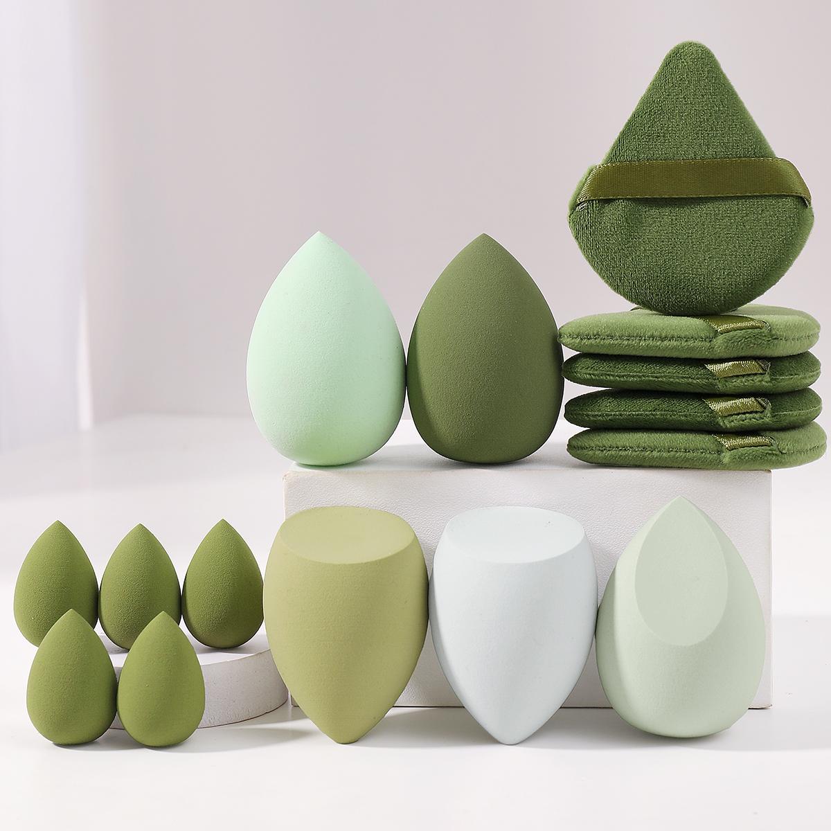 15pcs/set Makeup Sponge & Powder Puff Set, Makeup Sponge Set, Including 5pcs Powder Puff & 5pcs Mini Beauty Egg & 5pcs Beauty Egg, Cosmetic Accessory