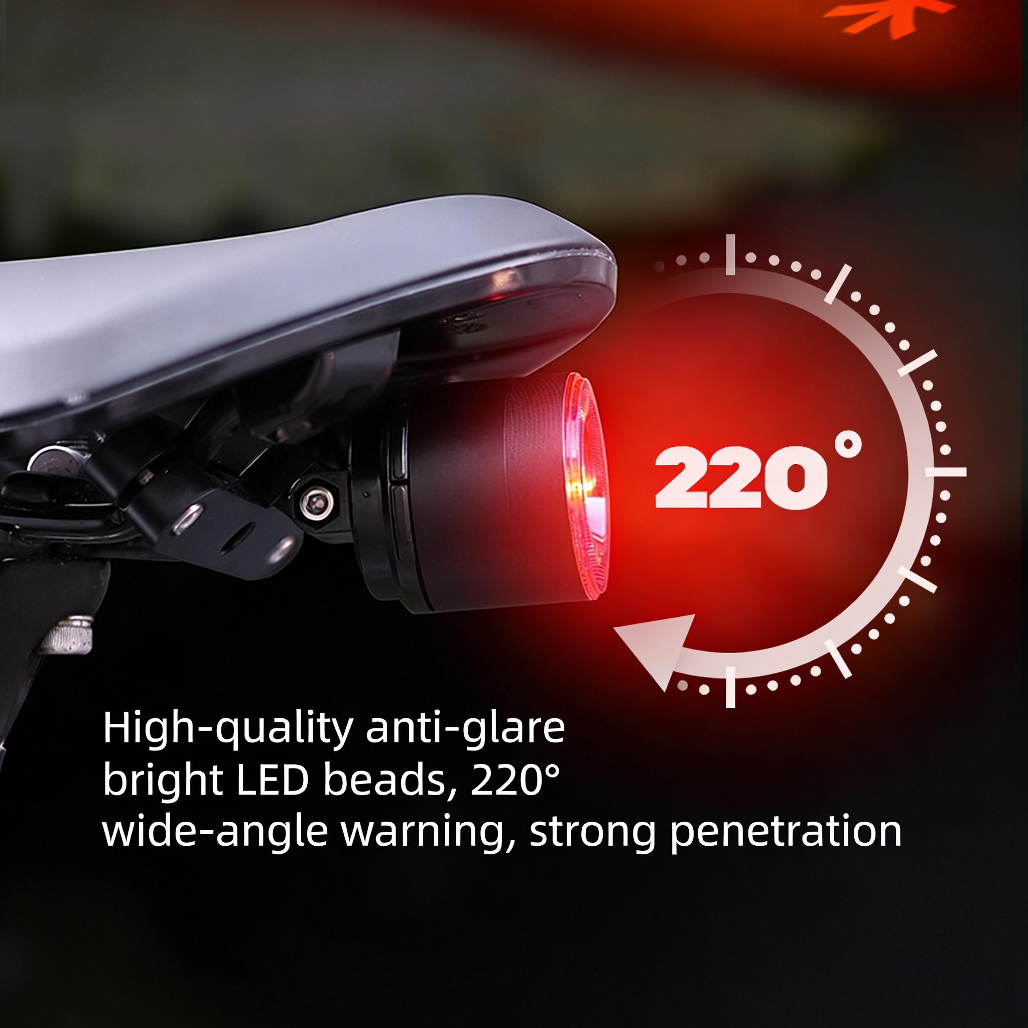 Bicycle Brake Sensing Tail Light, Rechargeable Long Battery Rear Light, Night Riding Safety Light for Road & Mountain Bike, Cycling Equipment