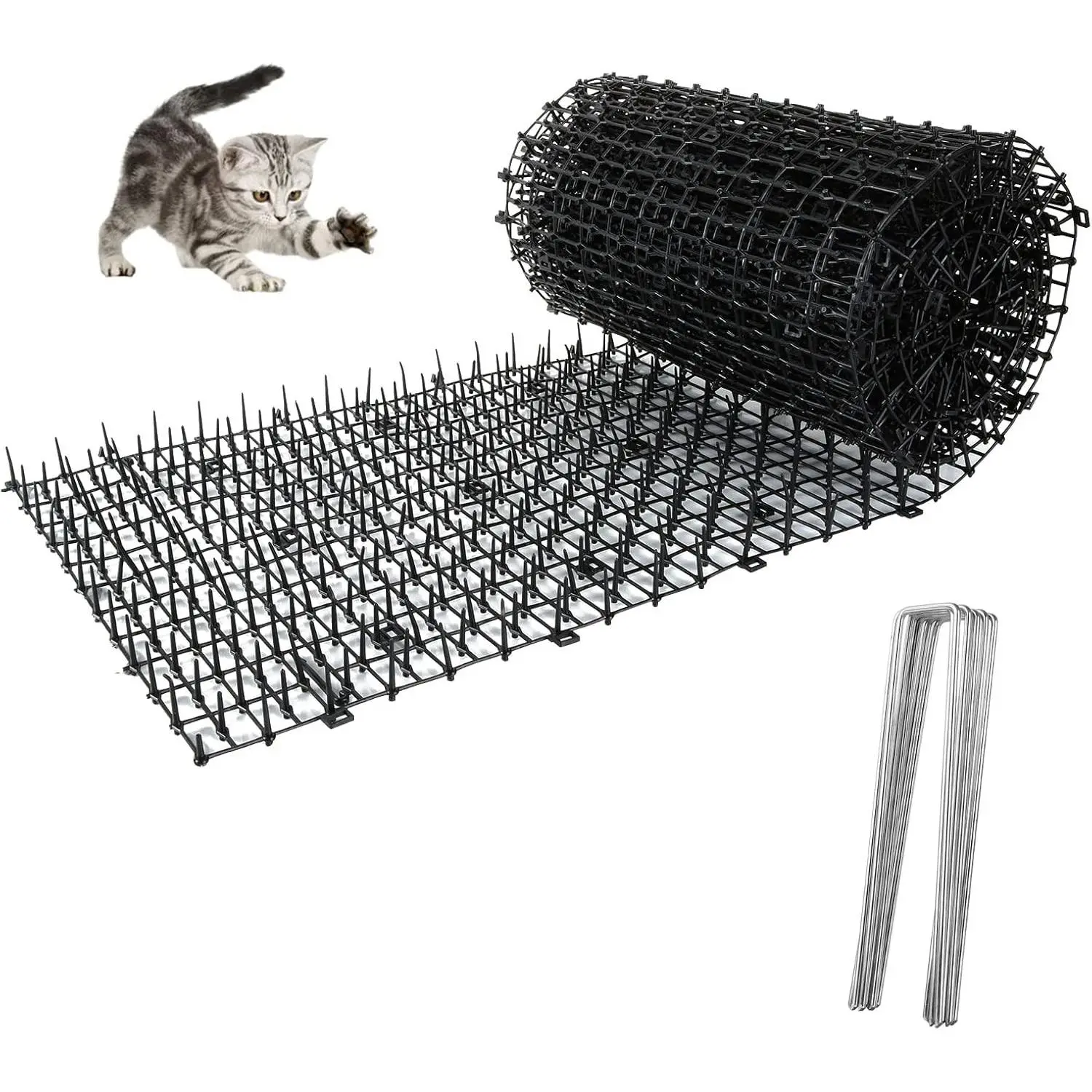 Cat Scat Mat with Spikes 12in x 13ft Scat Mats for Cat Indoor, Anti-Cats Deterrent Mat Prickle Strips Home Spike Deterrent for Outdoor Garden Window Sofa, Black