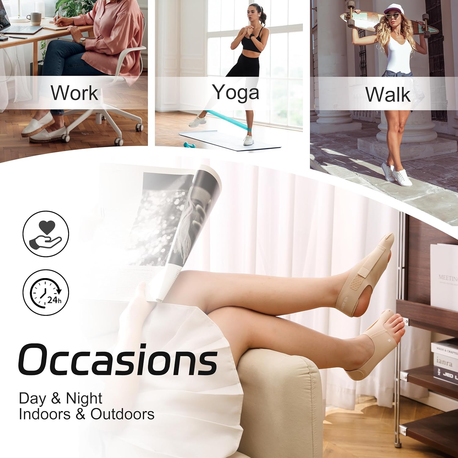 Adjustable Bunion Corrector for Big Toe Alignment, Wear-in-Shoes Pain Relief Brace