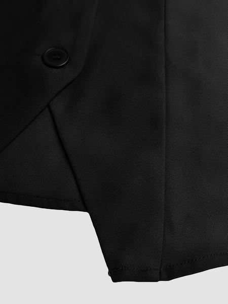 Women's Casual Sleeveless Button Front Vest, Plain Color Woven Fabric, Moderate Thickening, Spring & Fall Fashion, Fitted Style, Sleeveless Vests