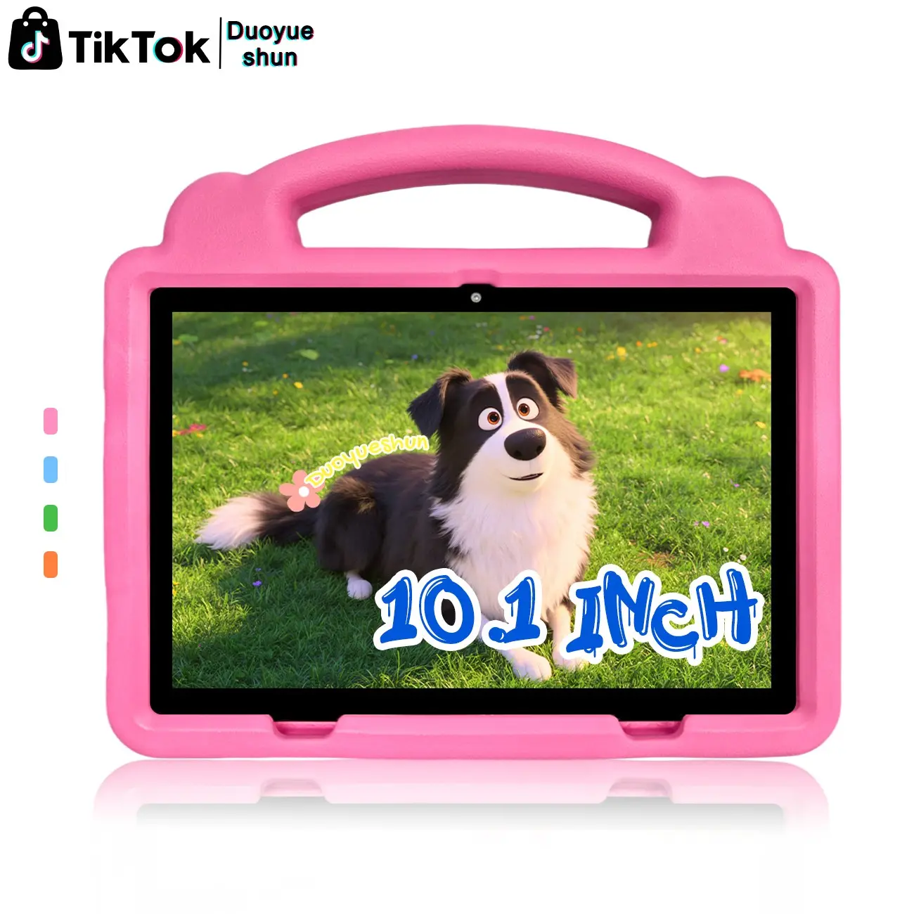 #SummerFinds Newest 10.1 Inch Android Tablet, Yearly Hot Selling Item, Designed for Study & Games, with Parental Control, Dual Cameras & Shockproof Case, All-in-one for Education & Entertainment, Blue Pink Orange Green,No Power Adapter
