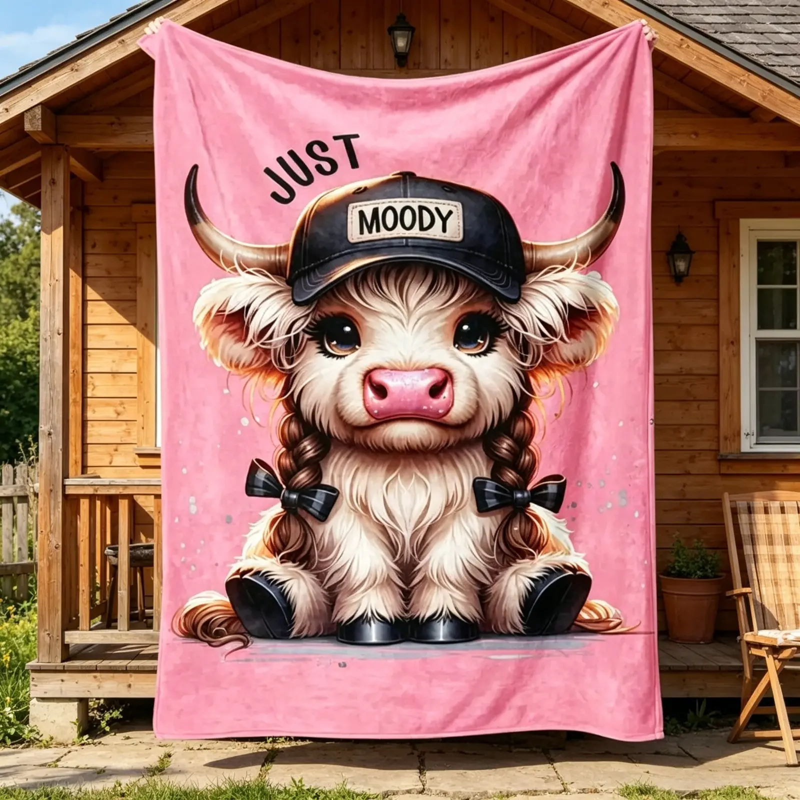 Highland Cow Flannel Blanket Cute Cow Pattern Soft Cozy Lightweight AC Throw Blanket Kids Adults Sofa Bed Bedroom Living Room Office Travel Camping Movie Night Home Decor Gift Birthday Christmas Viral Blanket Farm Animal Aesthetic