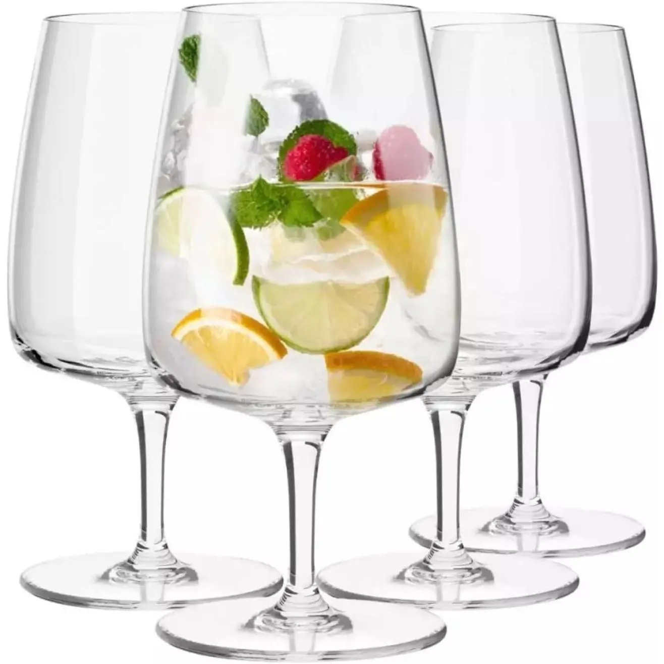 Krosno - Stemmed Tulip Water Glasses, Set of 4, 11.2 oz, Ideal Goblets for Dessert, Cocktails, Juice, Drinking Glasses, Lead-Free and Safe, Dishwasher Safe, Made in Europe