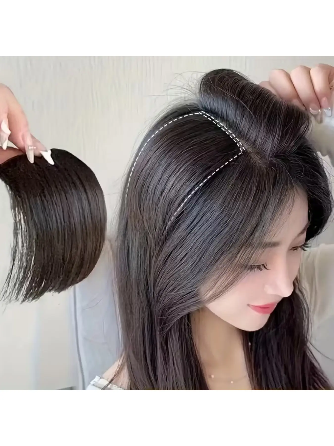 [Fluffy Toupee Hair Pieces] Fluffy Toupee Hair Pieces Design, Invisible And Traceless Hair Padding, Easy to Install, Very Suitable for Women with Flat Tops