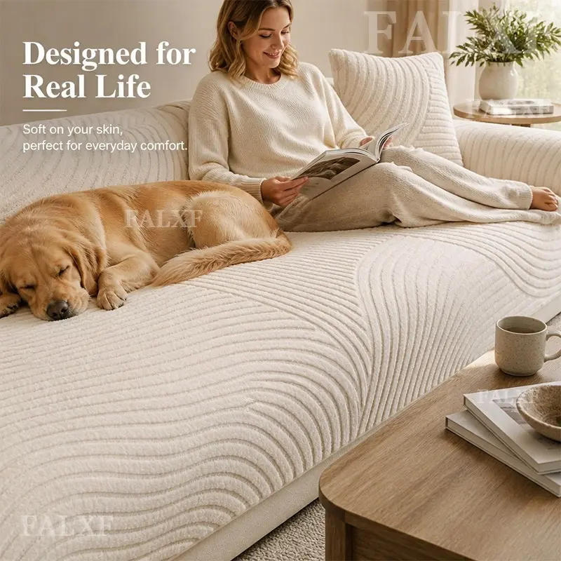 1pc Sofa Cushion, All-Season Plush Round Edge, Non-Slip Durable, Soft Comfortable, Pet-Friendly, Living Room Decor